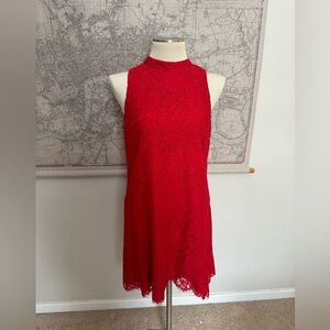 Red lace dress